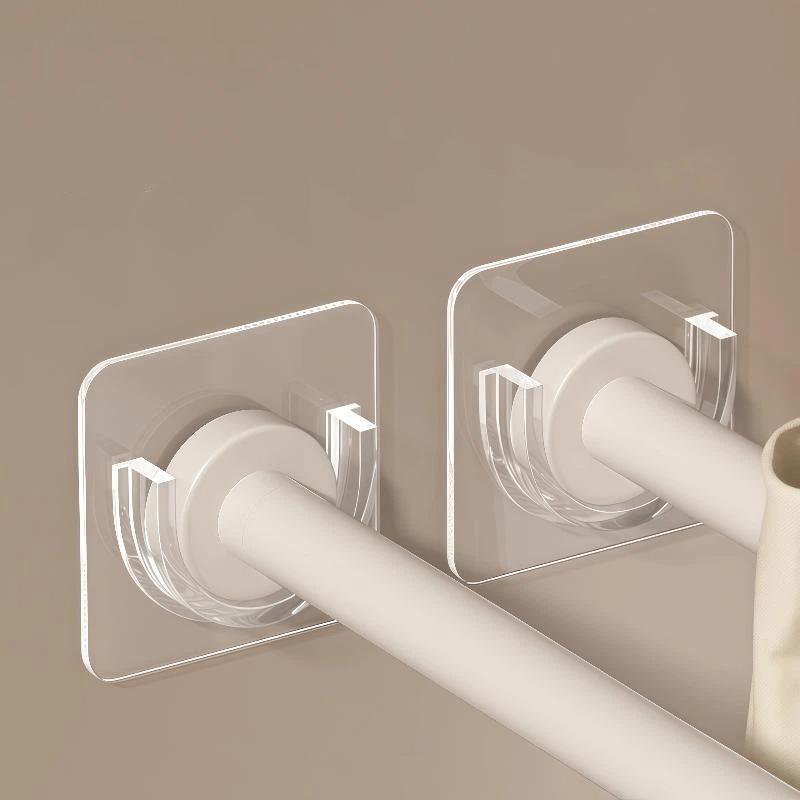 Home Bathroom Decor - Беспробковые прозрачные самоклеящиеся кронштейны для карнизов,