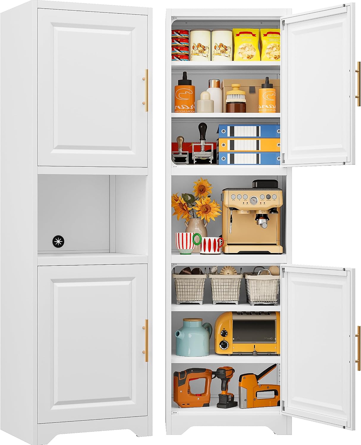 Home Bathroom Organizer - 67-дюймовый узкий шкаф для хранения с