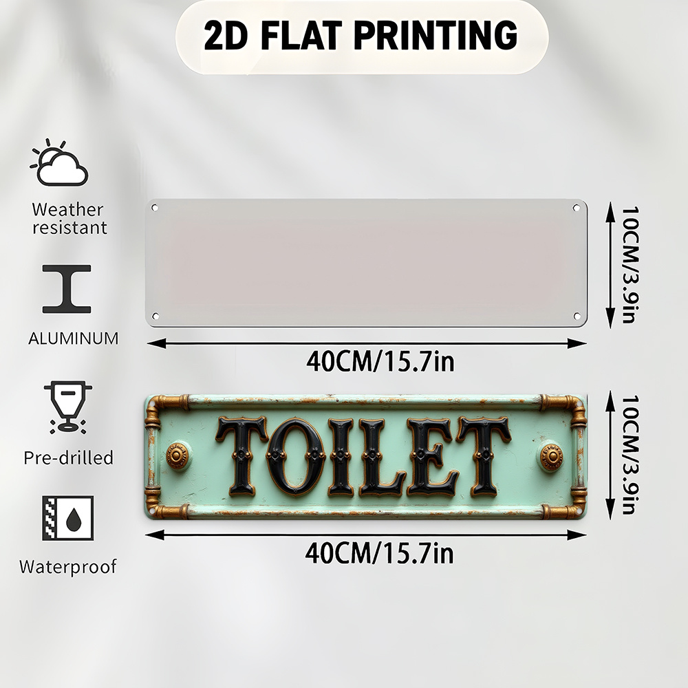 2D Плоская винтажная табличка  – обзор и цена Home Bathroom Decor